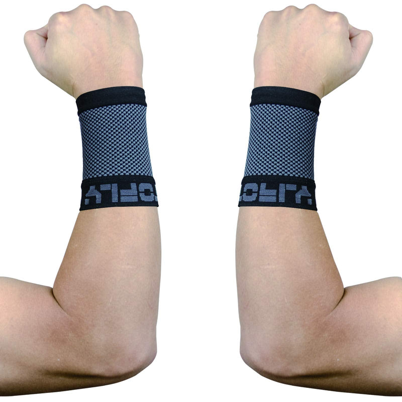 [Australia] - TOFLY®Compression Wrist Brace Sleeves (Pair), Unisex, 20-30mmHg Grade Compression Wrist Support Band for Carpal Tunnel Syndrome, RSI, Wrist Pain & Strain, Arthritis, Tendonitis, Sport, Black L Large (1 Pair) 
