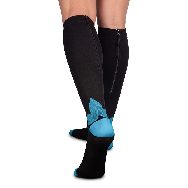 [Australia] - Graduated Compression Knee High Socks for Women & Men With Zipper 20 30 mmhg 2X-Large (1 Pair) 