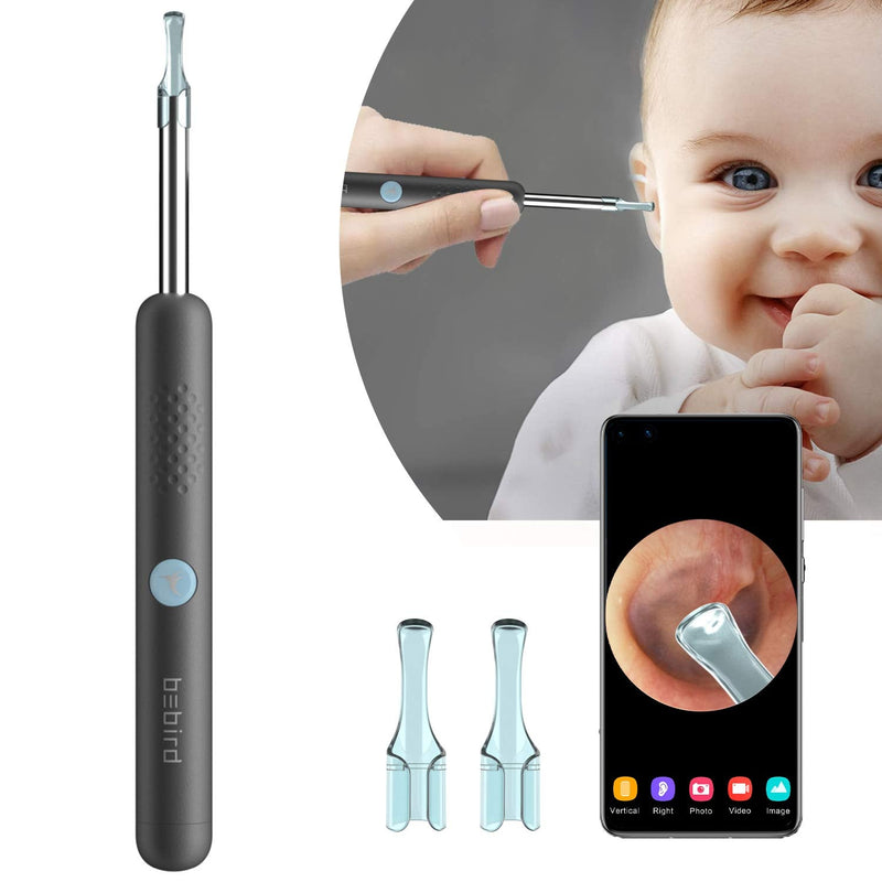 [Australia] - BEBIRD Ear Wax Removal Endoscope, Earwax Remover Tool with Ear Camera, 1080P FHD Ear Otoscope & 6 LED Lights, Ear Wax Cleaner Compatible with iPhone, iPad, Android for Kids, Adults & Pets (Black) Black 