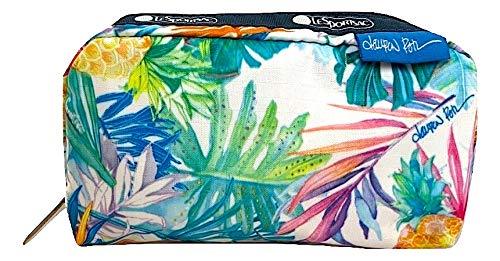 [Australia] - LeSportsac Lauren Roth Uluwehi HAWAII EXCLUSIVE Rectangular Cosmetic Bag/Pouch Style 6511/Color K605, Vibrant Tropical Flowers & Pineapples, Lauren Roth Signature Printed on Pattern 