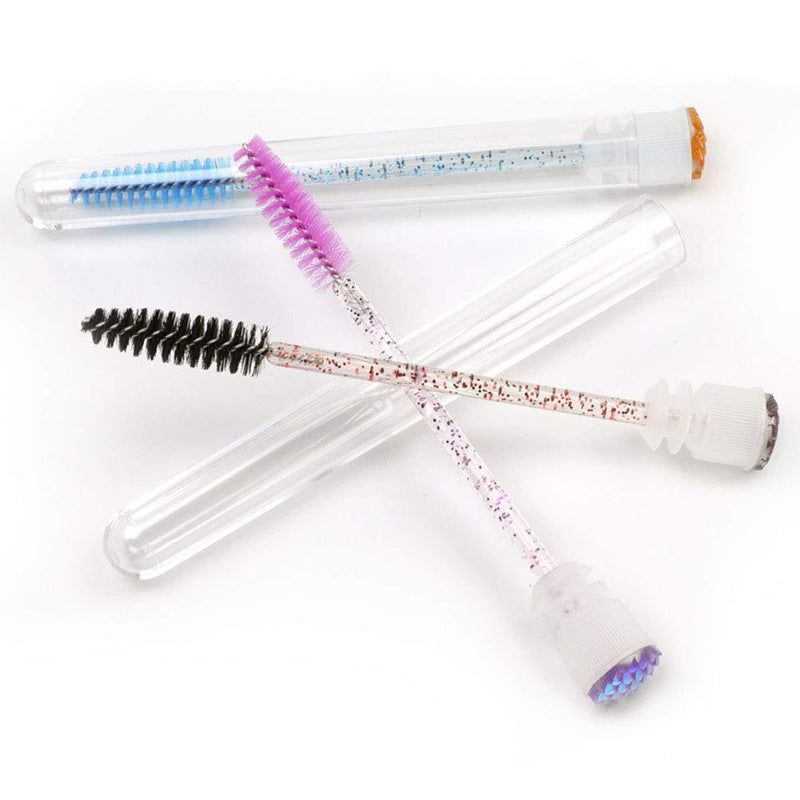 [Australia] - 6 Pcs Mascara Wands Eyelash Brush with Storage Tube Makeup Tools for Eyelash Extension, Random Color 