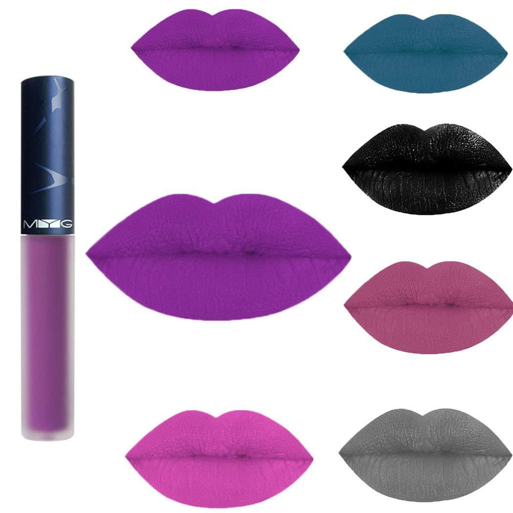 [Australia] - Kisshine Matte Liquid Lipsticks Gothic Lipsgloss Party Colorful Lip Glaze Cosmetics Makeup Gift for Women and Girls Pack of 1 (Purple BF6#) Purple BF6# 