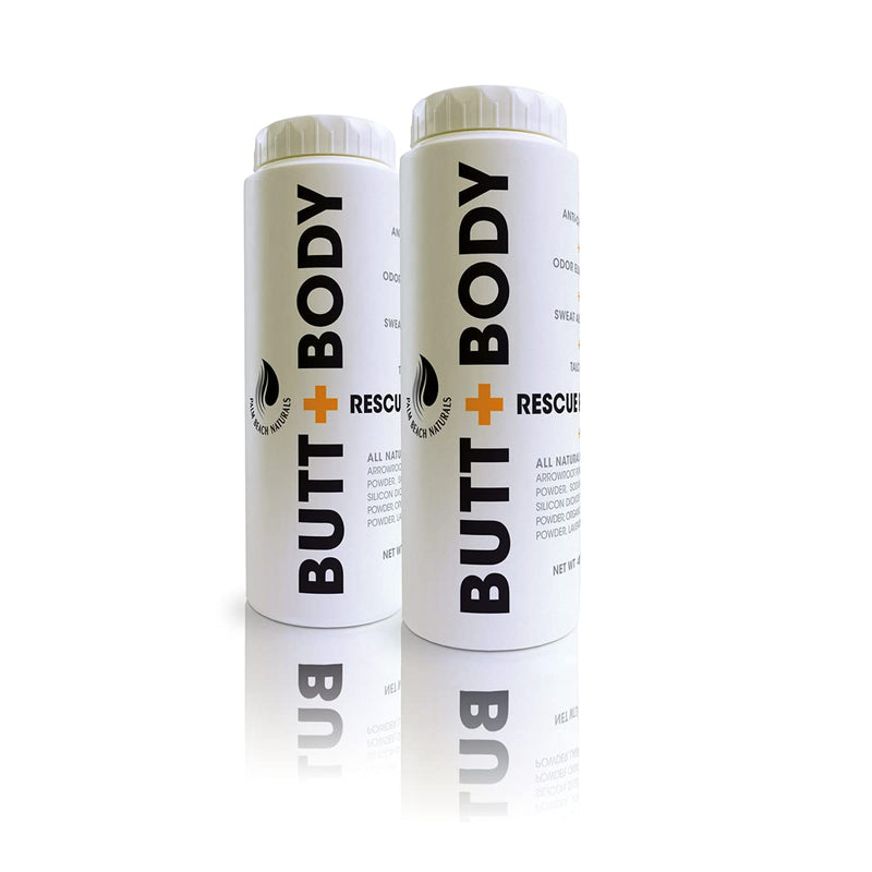 [Australia] - Butt and Body Rescue Powder - Stops Itching & Chafing, Absorbs Sweat & Eliminates Odors Naturally. Protects, Soothes & Deodorizes Irritated Skin, Talc Free. Made in USA ( 113gm- 2 Pack) 4 Ounce - 2 Pack 