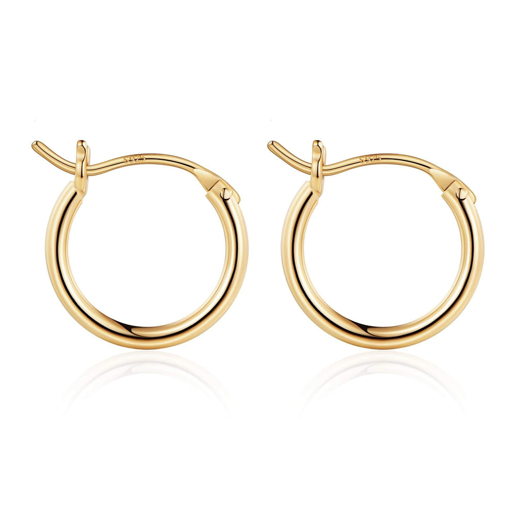 [Australia] - Gold Hoop Earrings for Women, 14K Gold Plated 925 Sterling Silver Post Hypoallergenic Hoops Earrings Lightweight Small Cute Gold Hoops Earrings for Women 13-60mm 13.0 Millimeters 