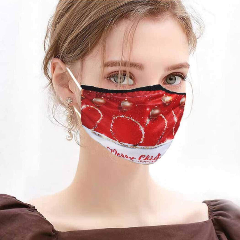 [Australia] - Ursumy Unisex Red Mouth Covering with Adjustable with Fliter Pocket Fabric Face Dust for Adults Face Covering Washable Decoration for Women and Men 