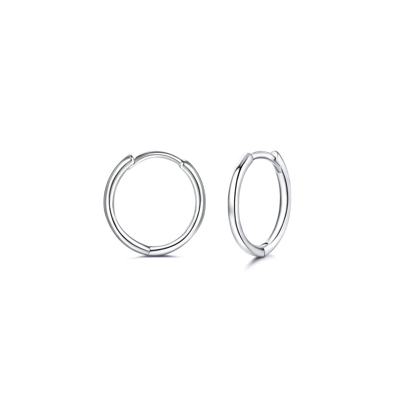 [Australia] - 925 Sterling Silver Small Hoop Earrings - 14K White Gold Plated Silver Hoop Earrings | Tiny Endless Huggie Hoop Earring Cartilage Earrings for Women/Girls/Men/Teens 1Silver- 6.0 Millimeters 