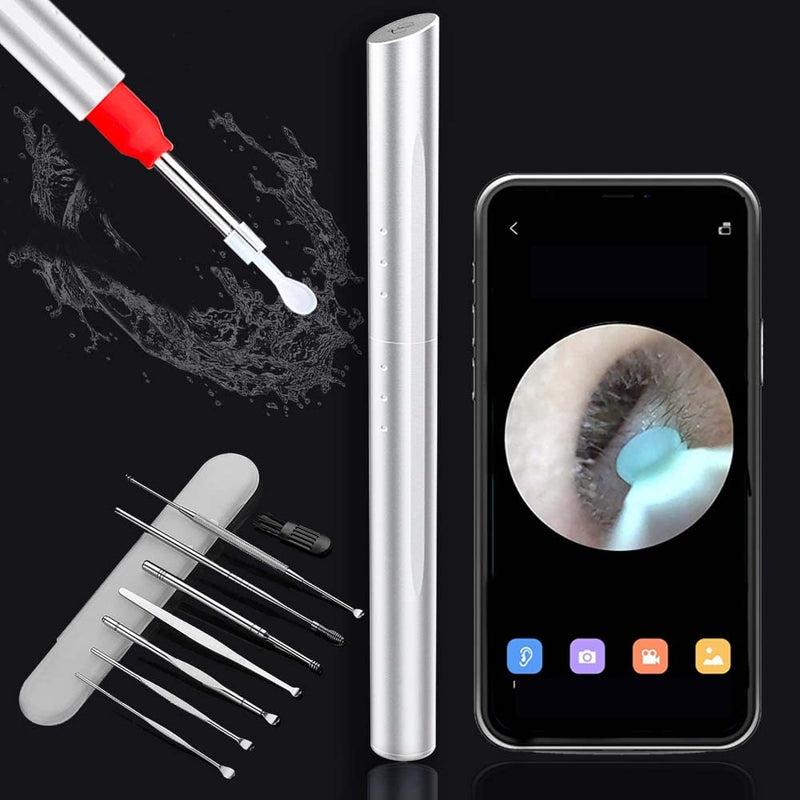 [Australia] - Ear Wax Removal Otoscope Wireless with Free Container and Ear Pick Set - Earwax Remover Tool - Ear Cleaner with Camera - 1080p with 6 LED Lights - Visual Ear Camera Safe Ear Pick Ear Cleaning 