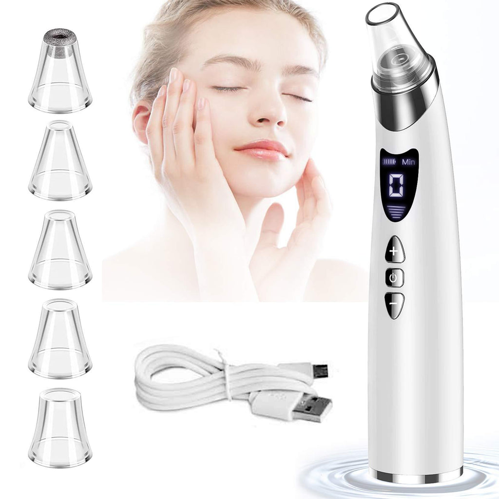 [Australia] - EHOULD Blackhead Remover Vacuum -Facial Pore Cleanser Electric Acne Comedo Extractor Kit USB Rechargeable 5 Suction Power Blackhead Suction Tool with for Facial Skin 