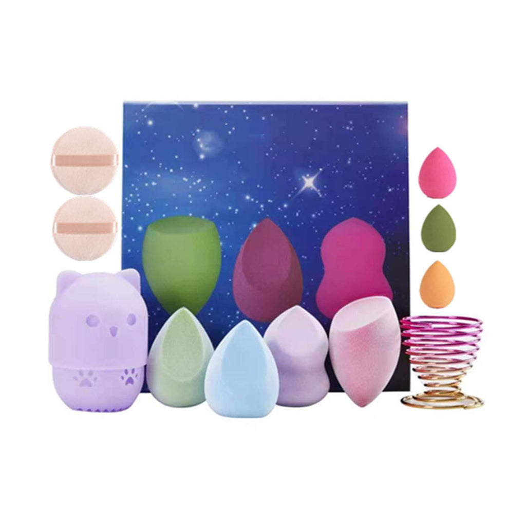 [Australia] - 4 Pieces Makeup Sponges Set Soft Rebound Beauty Egg Foundation Blending Sponges Makeup Tool for Liquid Powder Puff with 1 Metal Egg Holder, 1 Silicone Case with Outer Band 