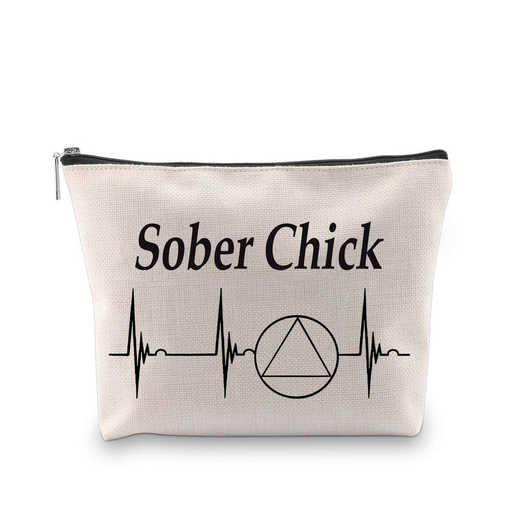 [Australia] - G2TUP Sober Gifts for Women Sobriety Heartbeat Addiction Cosmetic Bags Sober Chick AA 12 Step Recovery Gifts (Sober Chick) 