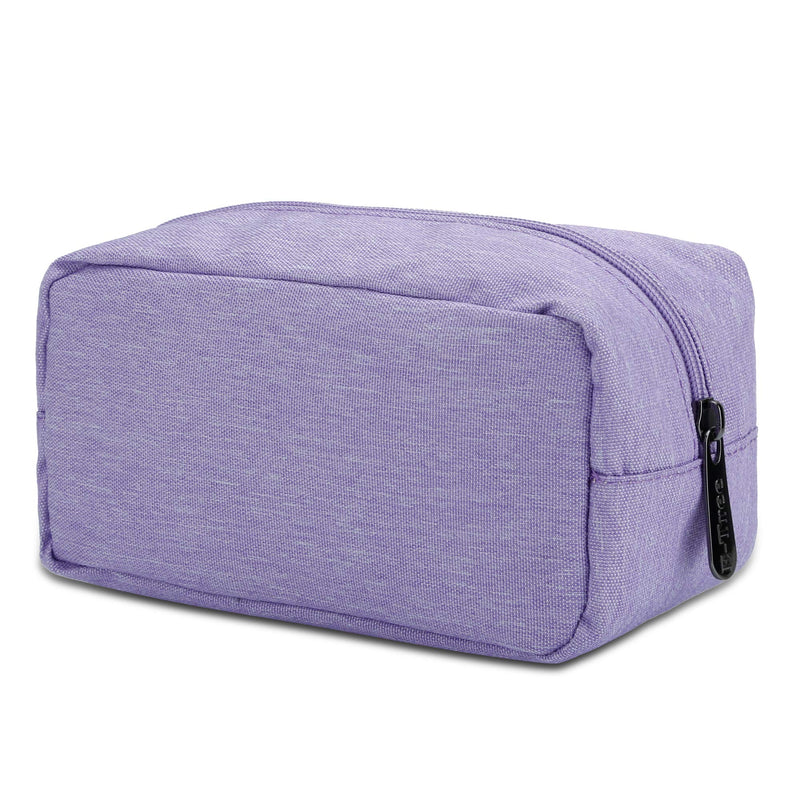 [Australia] - E-Tree Rectangle Canvas Cosmetic Travel Bag, with Shockproof foam Padded, Makeup Carrying Case, Portable Daily Storage, Compliant Bag, Toiletry Carry Pouch Small Organizer (Purple) Purple 