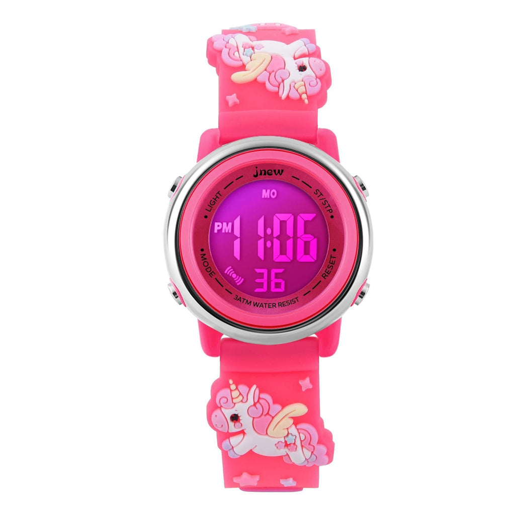 [Australia] - Kids Watches Girl Watches Ages 3-12 Sports Waterproof 3D Cute Cartoon Digital 7 Color Lights Wrist Watch for Kids… Red 