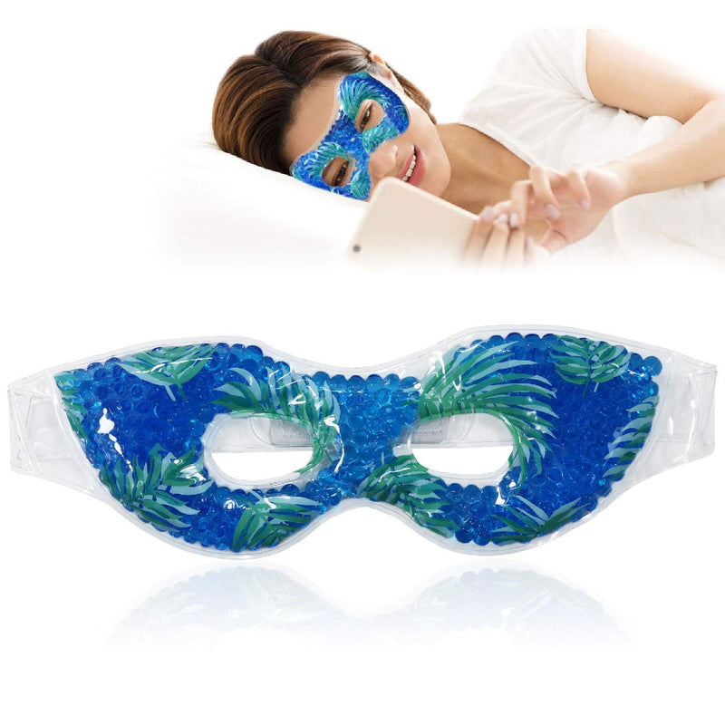 [Australia] - Cooling Eye Mask Reusable Gel Eye Mask for Puffiness, Cold Eye Mask Eye Ice Mask Pack for Dry Eyes,Puffy Eyes, Dark Circles,Headache, Migraine, Stress Relief (Leaves) Leaves 