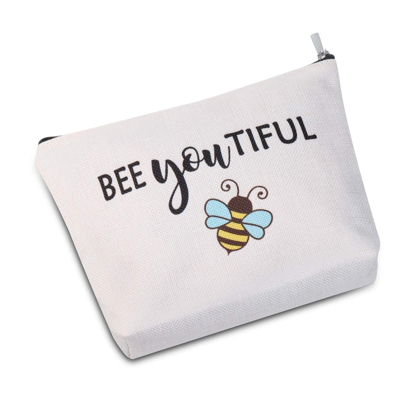 [Australia] - JXGZSO Bee You Tiful Makeup Bag Cosmetic Bag Motivational Phrase Makeup Bag Gift For Women (Bee You Tiful) 