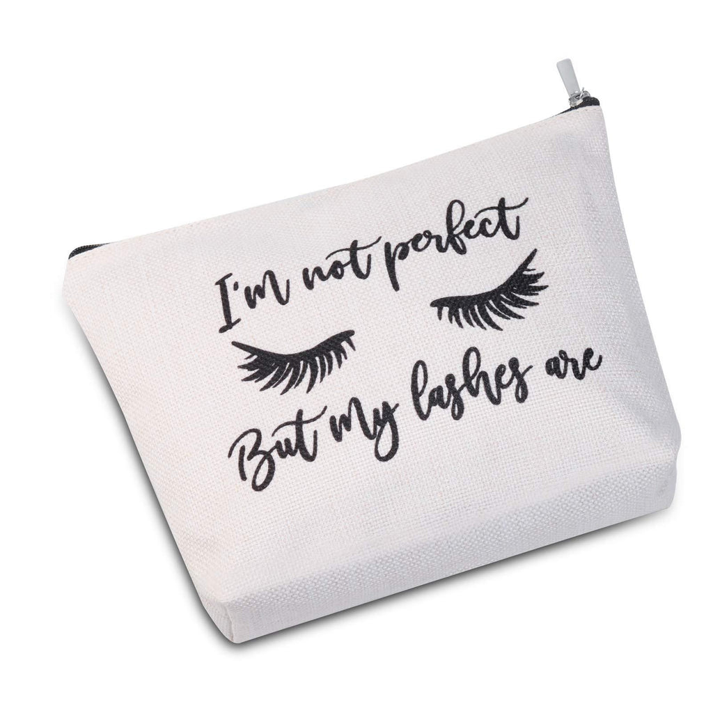 [Australia] - JXGZSO I'm Not Perfect But My Lashes Are Makeup Bag Cosmetic Bag Makeup Bag Gift For Women (I'm Not Perfect) 