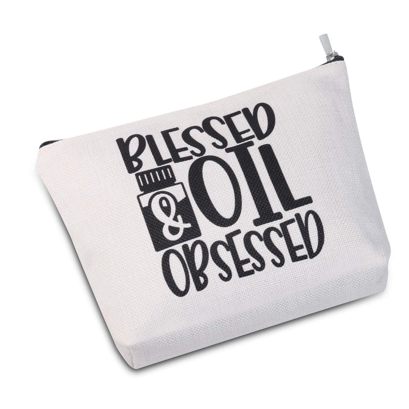 [Australia] - JXGZSO Essential Oils Bag Essential Oils Accessories Blessed & Oil Obsessed Makeup Bag Essential Oils Gift (Blessed & Oil Obsessed) 