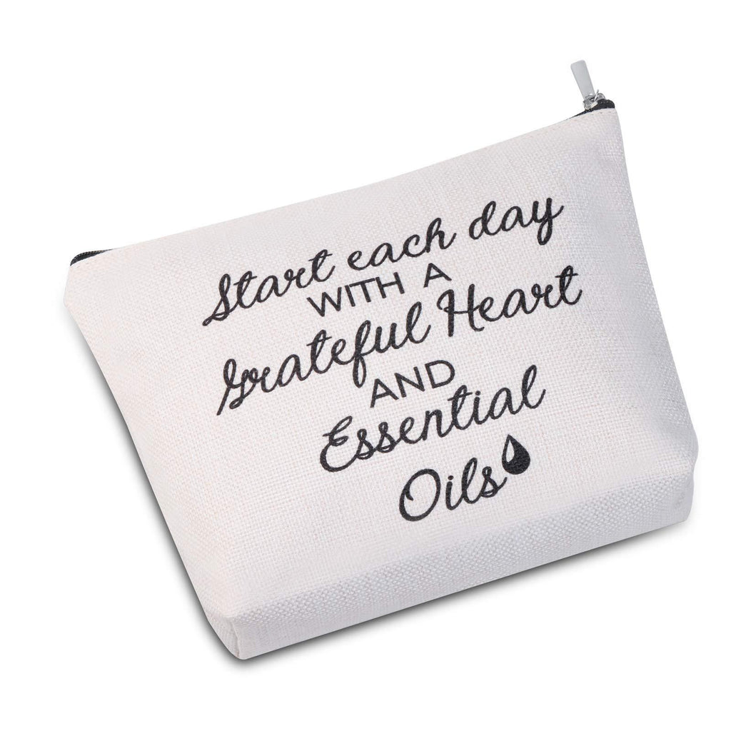 [Australia] - JXGZSO Essential Oils Bag Essential Oils Accessories Start Each Day With a Grateful Heart and Essential Oils Makeup Bag Essential Oils Gift (Start Each Day) 