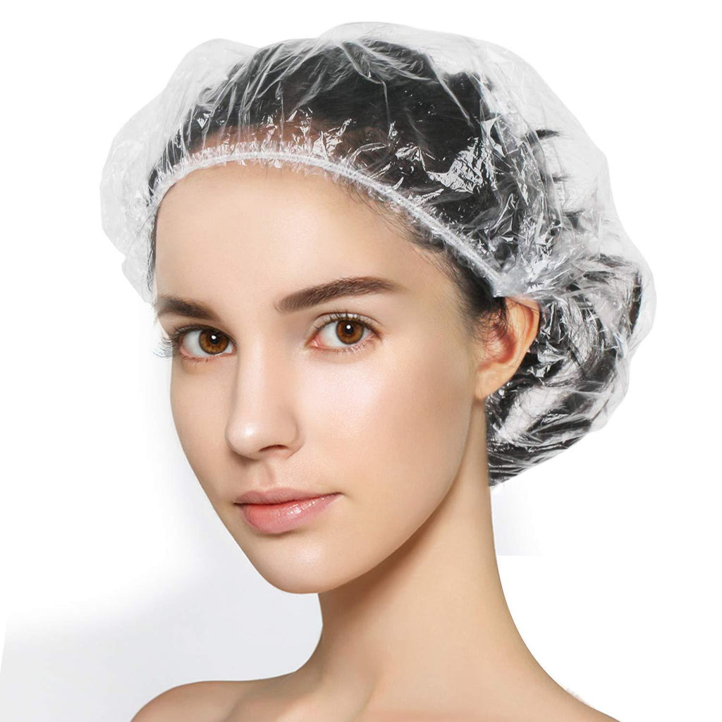 [Australia] - Shower Cap Disposable 30 PCS Thicker Waterproof Shower Caps Plastic Elastic Hair Bath Caps for Women Kids Girls, Home Use，Travel Spa, Hotel and Hair Solon 
