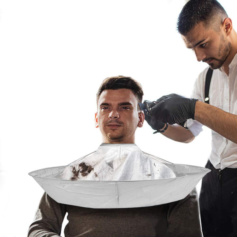 [Australia] - Hair cutting cape barber Cape umbrella for men women, haircut Salon Capes for hair stylist, Beard Shaving Waterproof Hairdressing Kit Accessories for Adult Kids (silver) 