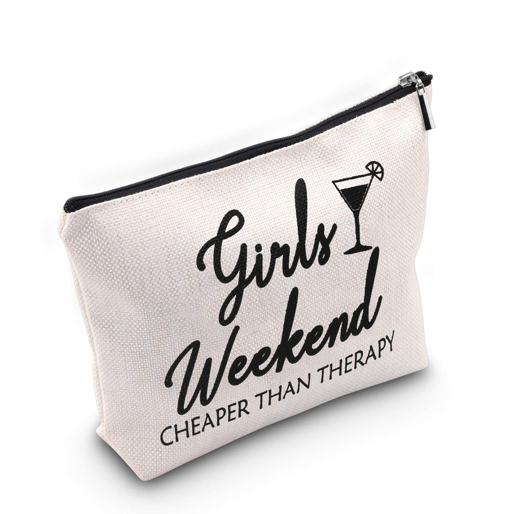 [Australia] - TSOTMO Girls Weekend Gift Girl Makeup Bag Girls Weekend Cheaper Than Therapy Bag Cosmetic Bags Travel Pouches Toiletry Bag Cases Travel gifts for Best Friends (Girl Weekend) Girl Weekend 