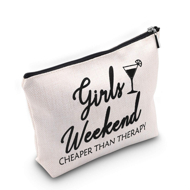 [Australia] - TSOTMO Girls Weekend Gift Girl Makeup Bag Girls Weekend Cheaper Than Therapy Bag Cosmetic Bags Travel Pouches Toiletry Bag Cases Travel gifts for Best Friends (Girl Weekend) Girl Weekend 