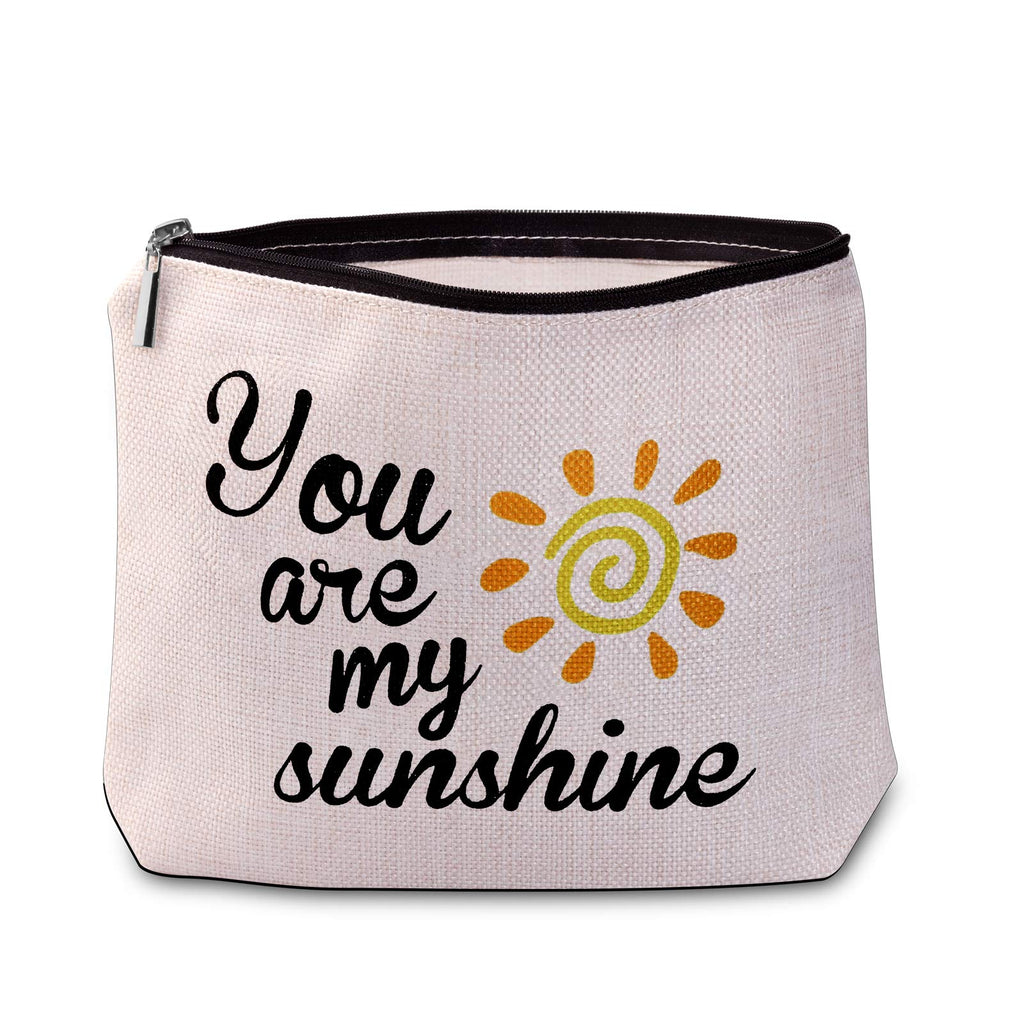 [Australia] - LEVLO Sunshine Makeup Bag You Are My Sunshine Makeup Bag Sunshine Zipper Bag Gift For Her (You are my sunshine) 