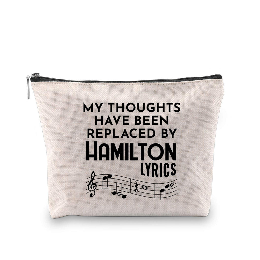 [Australia] - Novelty Hamilton Musical Gift My Thoughts Have Been Replaced by Hamilton Lyrics Cosmetic Bag (HAMILTON LYRICS Cosmeticbag) HAMILTON LYRICS Cosmeticbag 