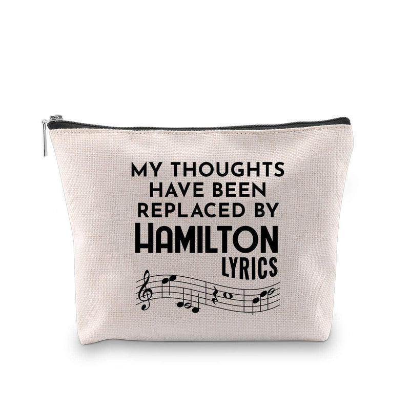 [Australia] - Novelty Hamilton Musical Gift My Thoughts Have Been Replaced by Hamilton Lyrics Cosmetic Bag (HAMILTON LYRICS Cosmeticbag) HAMILTON LYRICS Cosmeticbag 