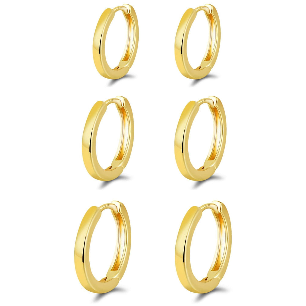 [Australia] - micuco Small Hoop Earrings for Women 14K Gold Hoop Huggie Earrings for Men Hypoallergenic Earrings Tiny Cartilage Ear Jewelry for Women 1# 14K Gold 8mm 10mm 12mm 