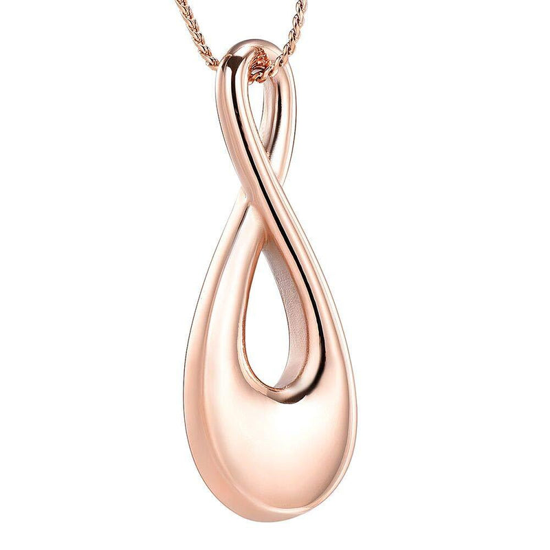 [Australia] - SIYUU Infinity Love Cremation Jewelry for Women Men Urn Pendants for Ashes Holder Memorial Keepsake Urn Necklace Cremation Ashes Jewelry for Pet/Human Rose Gold 