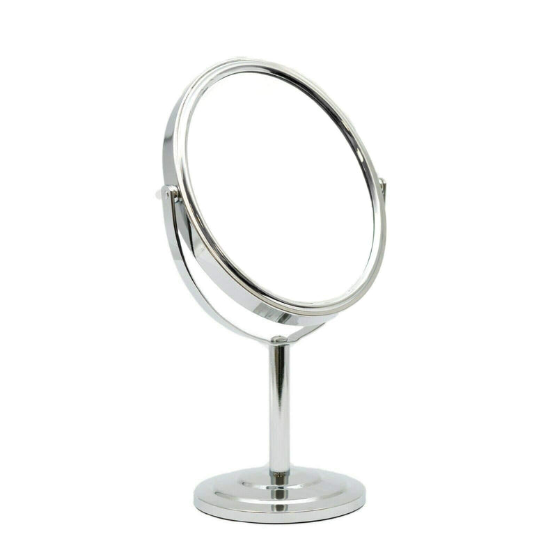 [Australia] - PINKZIO Vanity Mirror Chrome 6-inch Tabletop Two-Sided Swivel with 3x Magnification, Makeup Mirror 10-inch Height, Silver 
