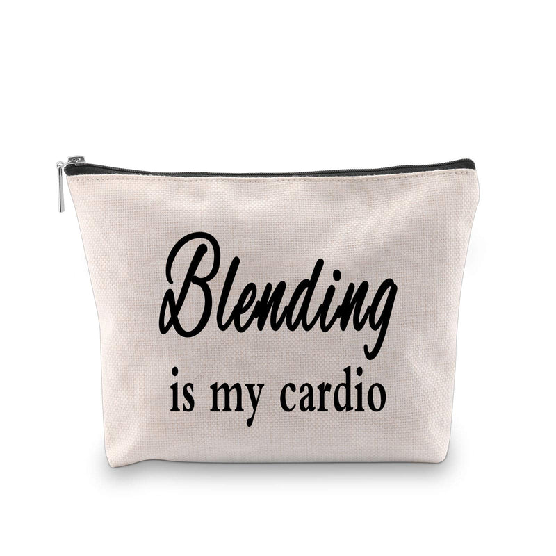 [Australia] - MBMSO Blending is My Cardio Cosmetic Bag Travel Makeup Bag Funny Makeup Artist Gifts Makeup Lovers Gifts (Cosmetic Bag) 