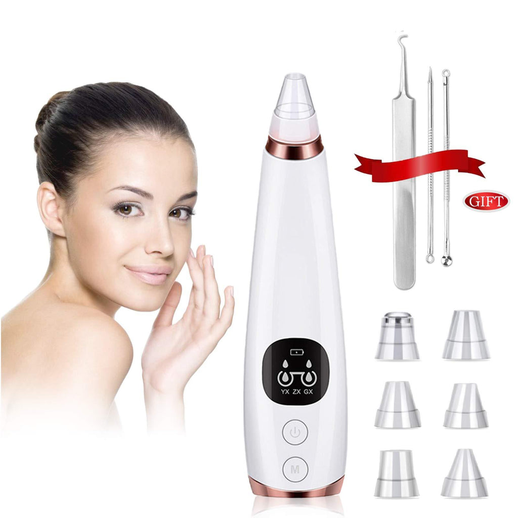 [Australia] - Blackhead Remover Vacuum, Empureross Electric Pore Vacuum Cleanser with 6 Suction Heads, LED Screen, Rechargeable Blackhead Acne Removal Tools Kit for All Skin Types 