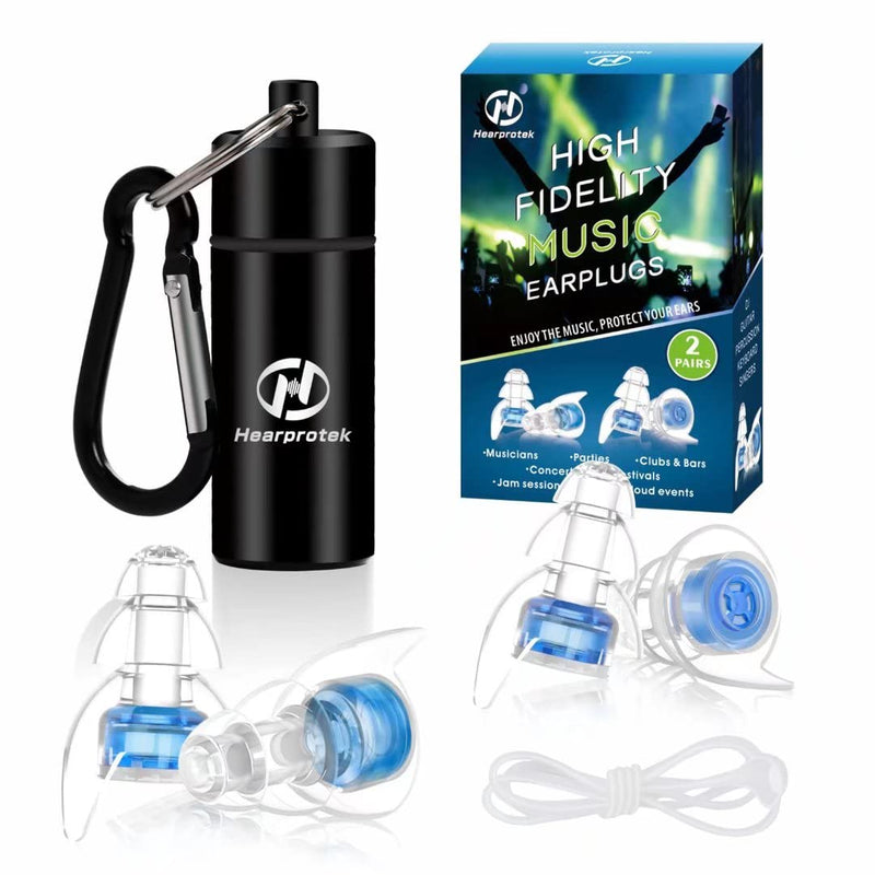 [Australia] - High Fidelity Concert Ear Plugs, Hearprotek Noise Reduction Music Earplugs, Hearing Protection for Musicians, Festival, DJ’s, Nightclub, Concerts, Drummers and Other Loud Events Blue 