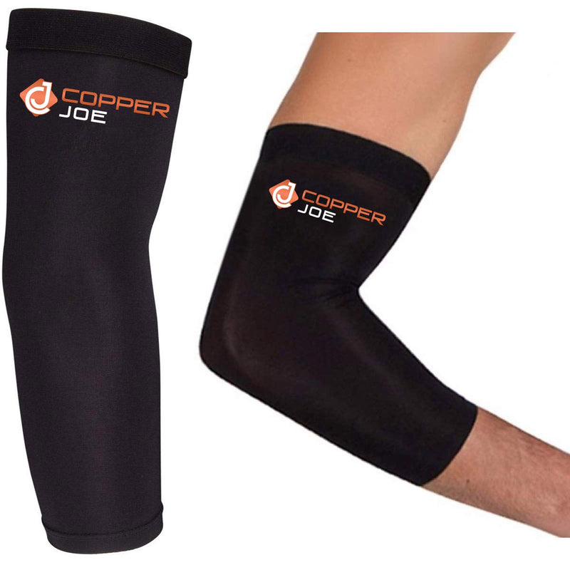 [Australia] - 2 Pack - Copper Joe Recovery Elbow Compression Sleeve - Ultimate Copper Relief Elbow Brace for Arthritis, Golfers or Tennis Elbow and Tendonitis. Elbow Support Arm Sleeves For Men and Women (X-Large) X-Large (1 Pair) 