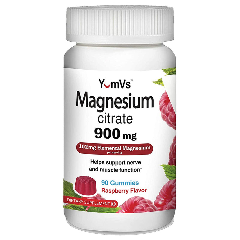 [Australia] - Magnesium Citrate Gummies by YumVs | 900mg Magnesium Citrate (102mg of Elemental Magnesium) | Highly Absorbable Citrate | Supports Nerve, Enzyme & Muscle Function for Adults | 90 Count 