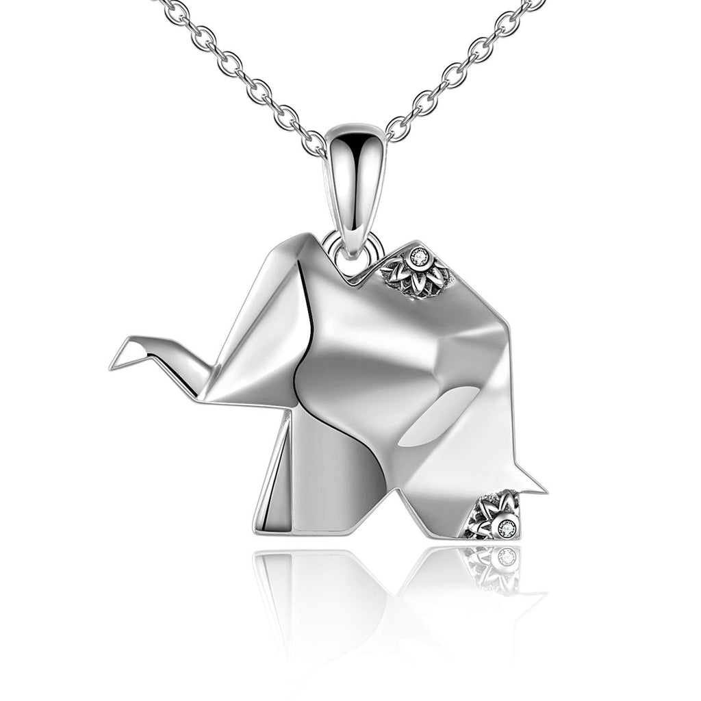 [Australia] - VENACOLY Elephant Necklace Sterling Silver Origami Animal Necklace Elephant Jewelry Gifts for Women Men 