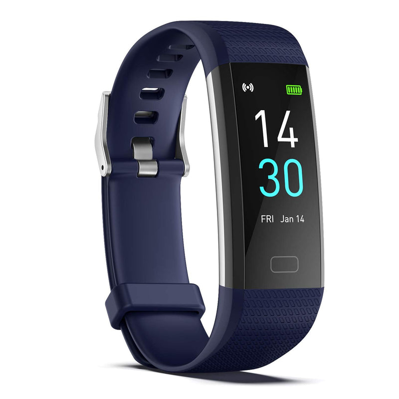 [Australia] - ENGERWALL Fitness Tracker with Step Counter /Calories /Stopwatch, Activity Tracker with Heart Rate Monitor, IP68, Health Tracker with Sleep Tracker, Smartwatch, Pedometer Watch for Women Men Kids Dark Blue 