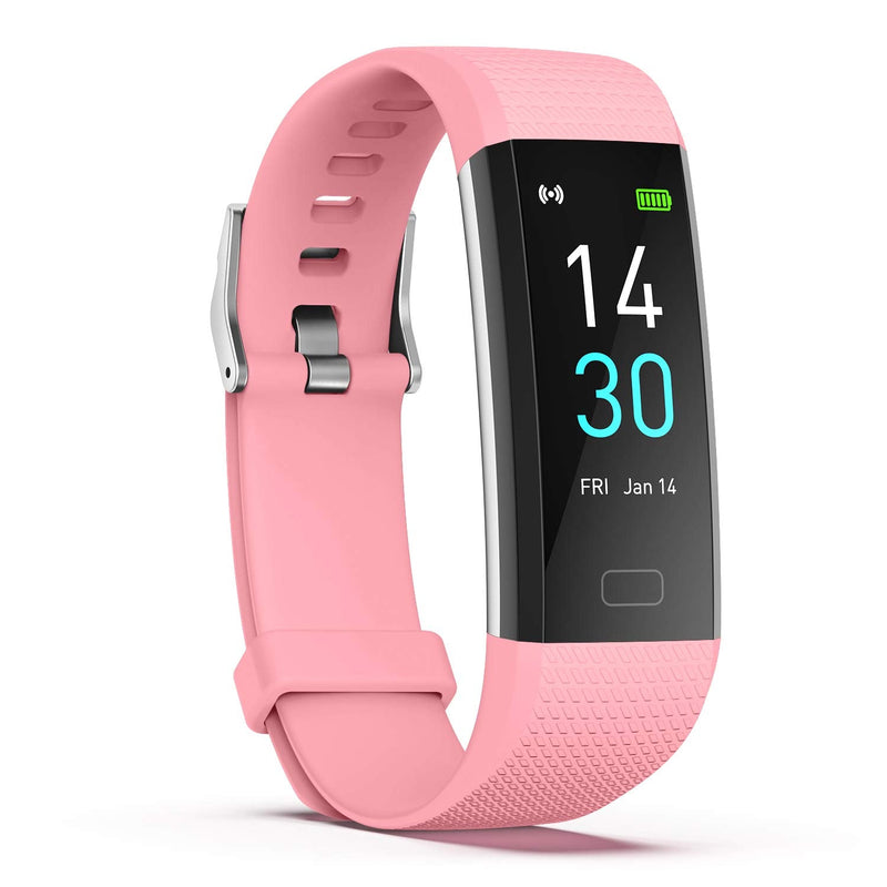 [Australia] - ENGERWALL Fitness Tracker with Step Counter /Calories /Stopwatch, Activity Tracker with Heart Rate Monitor, IP68, Health Tracker with Sleep Tracker, Smartwatch, Pedometer Watch for Women Men Kids Pink 
