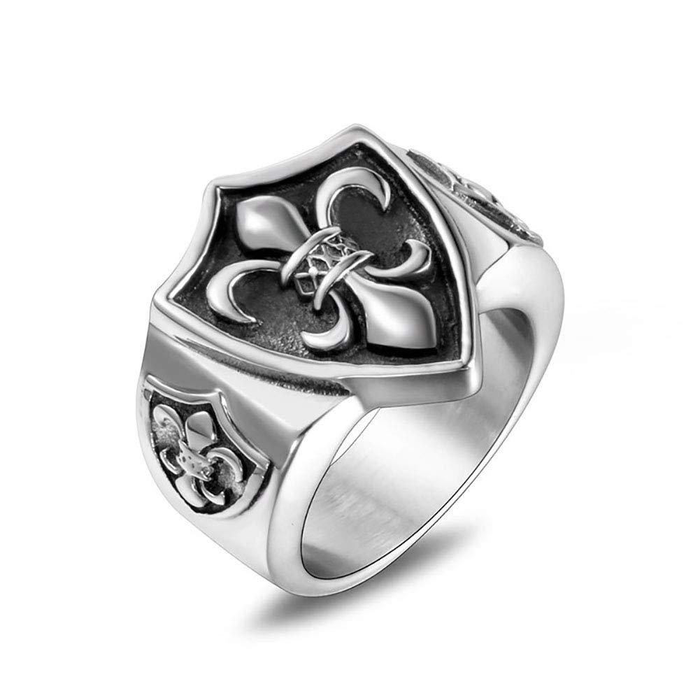 [Australia] - NanMuc Vintage Men Punk Fleur De Lis Rings Boy Biker Statement Rings for Women Stainless Steel Size 8-12 Birthday Gift 