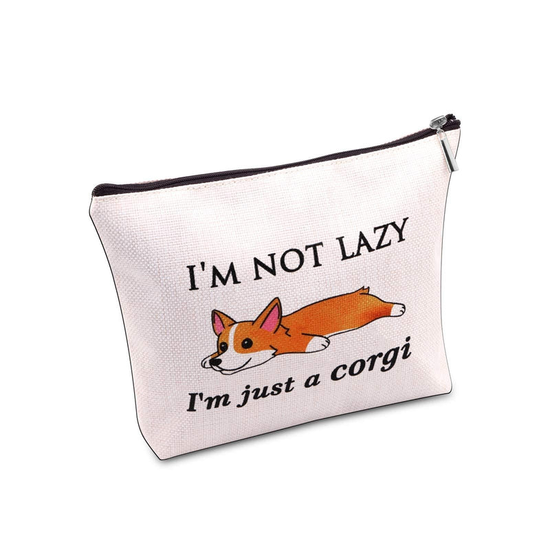 [Australia] - JXGZSO Funny Corgi Makeup Bag With Zipper Corgi Lover Gifts For Women I'm Not Lady I'm Just A Corgi Cosmetic Bag (Corgi) 