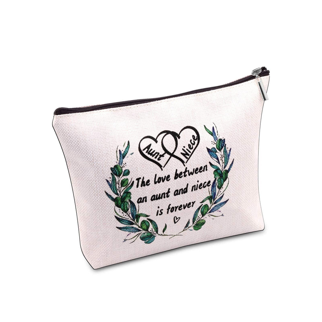 [Australia] - JXGZSO Aunt And Niece Gifts The Love Between An Aunt And Niece Is Forever Makeup Bag With Zipper Biece Gifts From Aunt Cosmetic Bag (Aunt and niece is forever) 