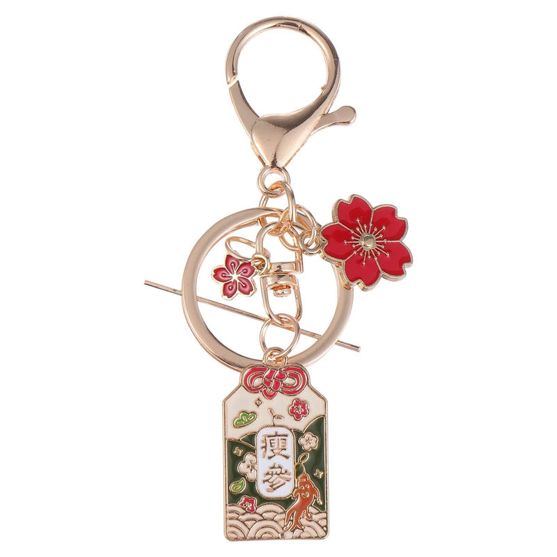 [Australia] - VALICLUD Feng Shui Key Chains Japanese Keychains with Cherry Blossoms Good Fortune Keychain Decorative Keyring Charm Pendant for Purse Handbag Car Key 