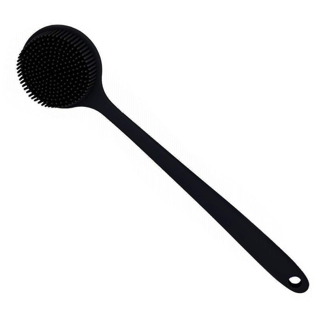 [Australia] - Cinlitek Silicone Body Scrubber, Long Handle Back Scrubber for Shower, Silicone Body Brush，Shower Scrubber For Body, Shower Srush Back Brush Body Exfoliator (Black) Black 