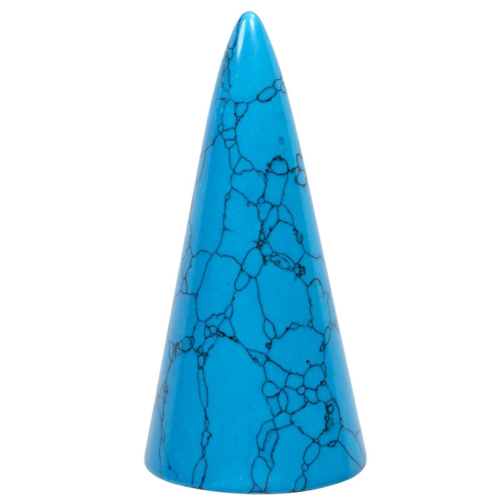 [Australia] - Yatming Crystal Stone Cone Ring Holder Tower, Decorative Jewelry Display Stand Set of 2 Blue 