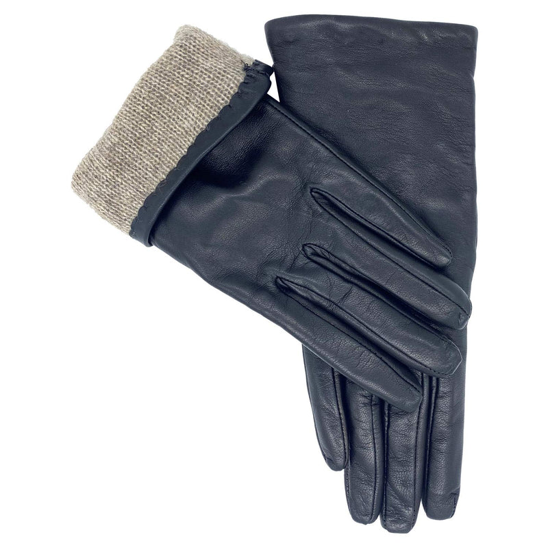 [Australia] - Women's Sheepskin Leather Gloves | MADE IN ITALY | Premium Cashmere Lined Black 6 