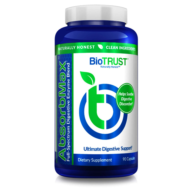 [Australia] - BioTrust AbsorbMax Broad Spectrum Digestive Enzyme Blend, Gluten Free, Non GMO, Digestive Support for Nutrient Digestion, Absorption and Periodic Digestive Discomfort and Bloating 