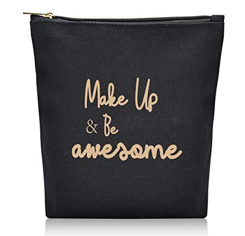 [Australia] - Make Up & Be Awesome -Makeup Bag Cosmetic Bag Makeup Travel Case Gift 