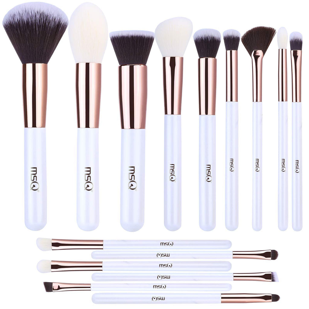 [Australia] - MSQ Makeup Brushes Premium Synthetic 15 Pcs Professtional Makeup Brush Set Foundation Powder Brush Eye Shadows Brushes Concealers Blending Brushes Set 