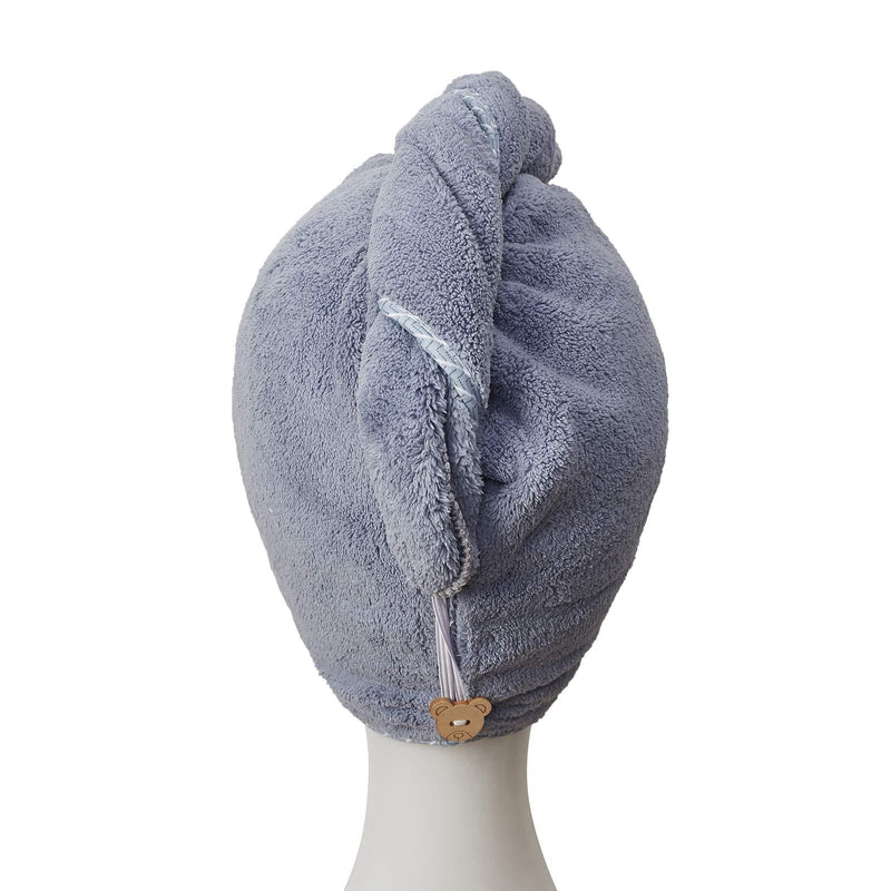 [Australia] - Hair Towel Wrap for Women, 1 Pack Magic Instant Hair Dry Turban for Drying Curly, Thick, Long Hair (sapphire blue) sapphire blue 